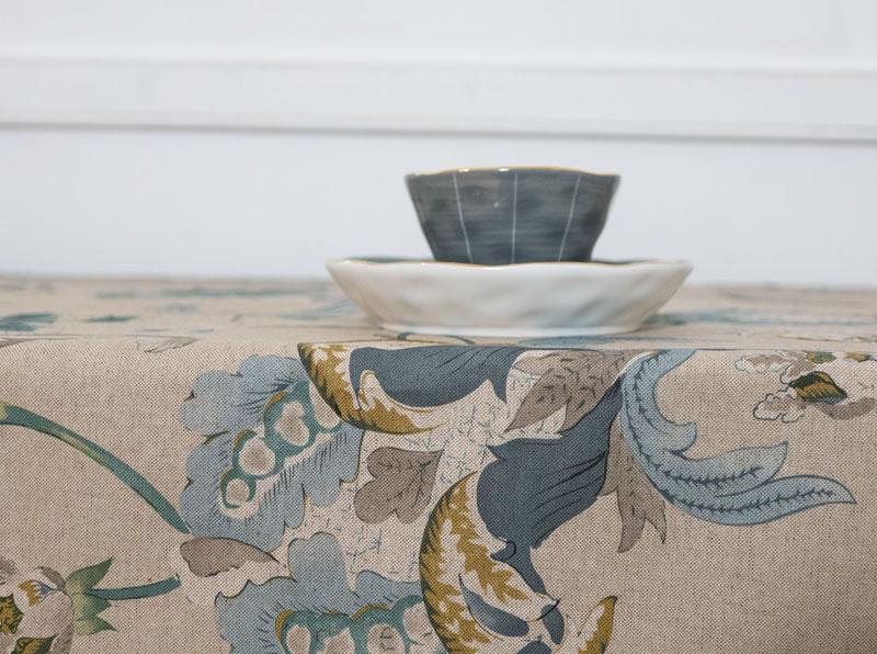 Girones Mantel Antimanchas ZEN Jacobean Teal Linen