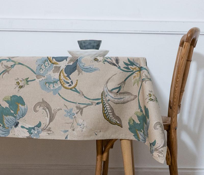 Girones Mantel antimanchas ZEN Jacobean Teal Linen