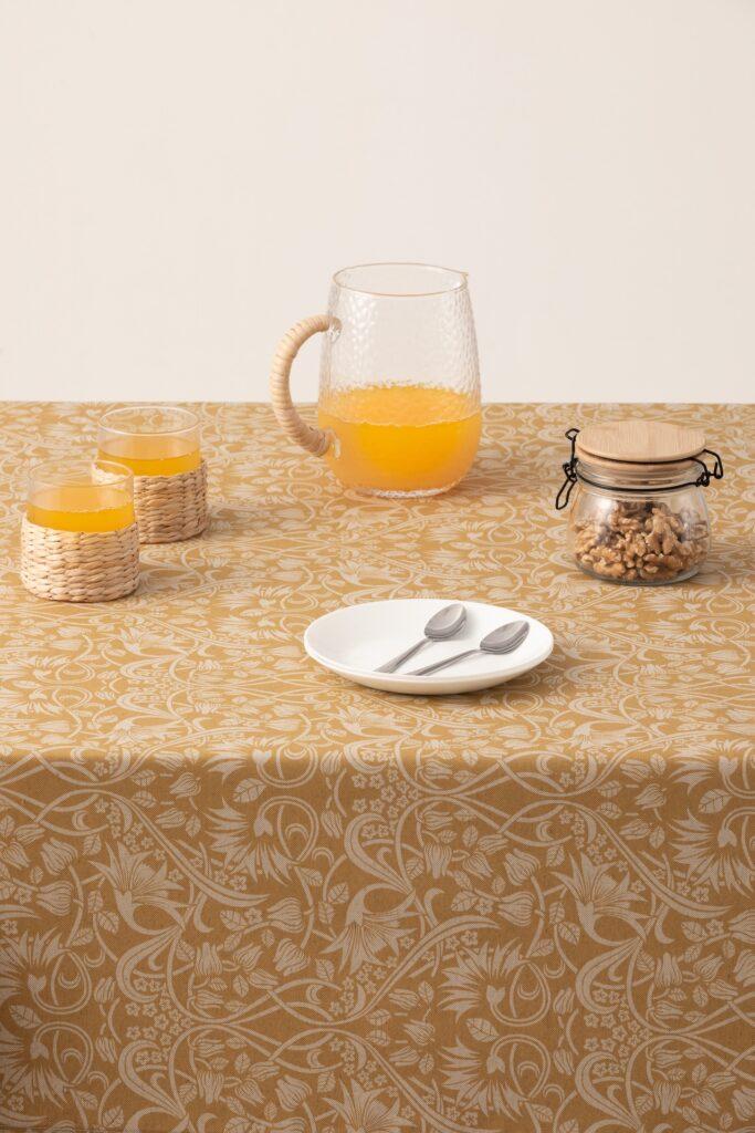 Girones Mantel Antimanchas ZEN SCROLL Mostaza