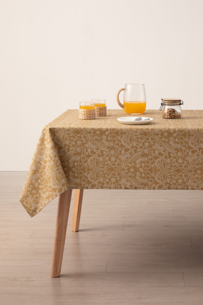 Girones Mantel antimanchas ZEN SCROLL Mostaza