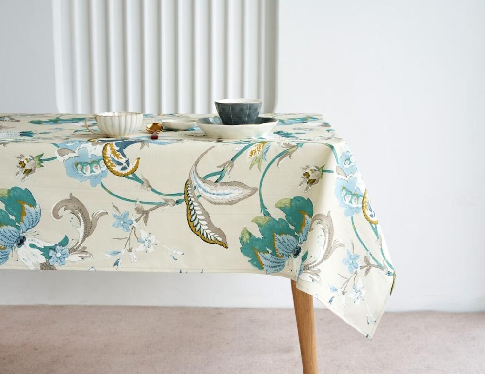 Girones Mantel Antimanchas Kidston Jacobean Teal Linen