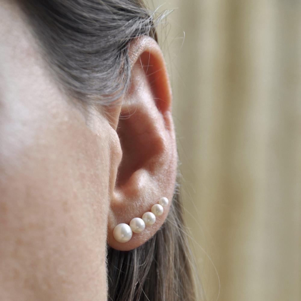 Gold&roses Pendiente Crawler Cinco Perlas