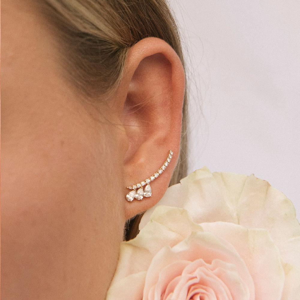 Gold&roses PENDIENTE CRAWLER TRÍO DE SAUDADE