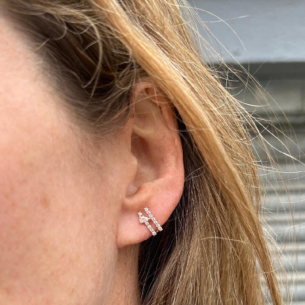 Gold&roses Pendiente HÉRITÉ Doble