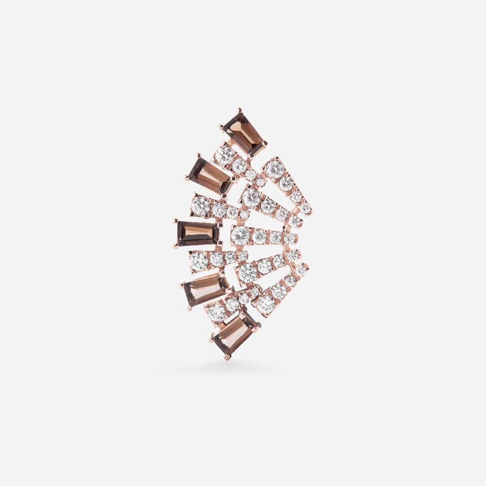 Gold&roses Pendiente Smoky Club L Cuarzo