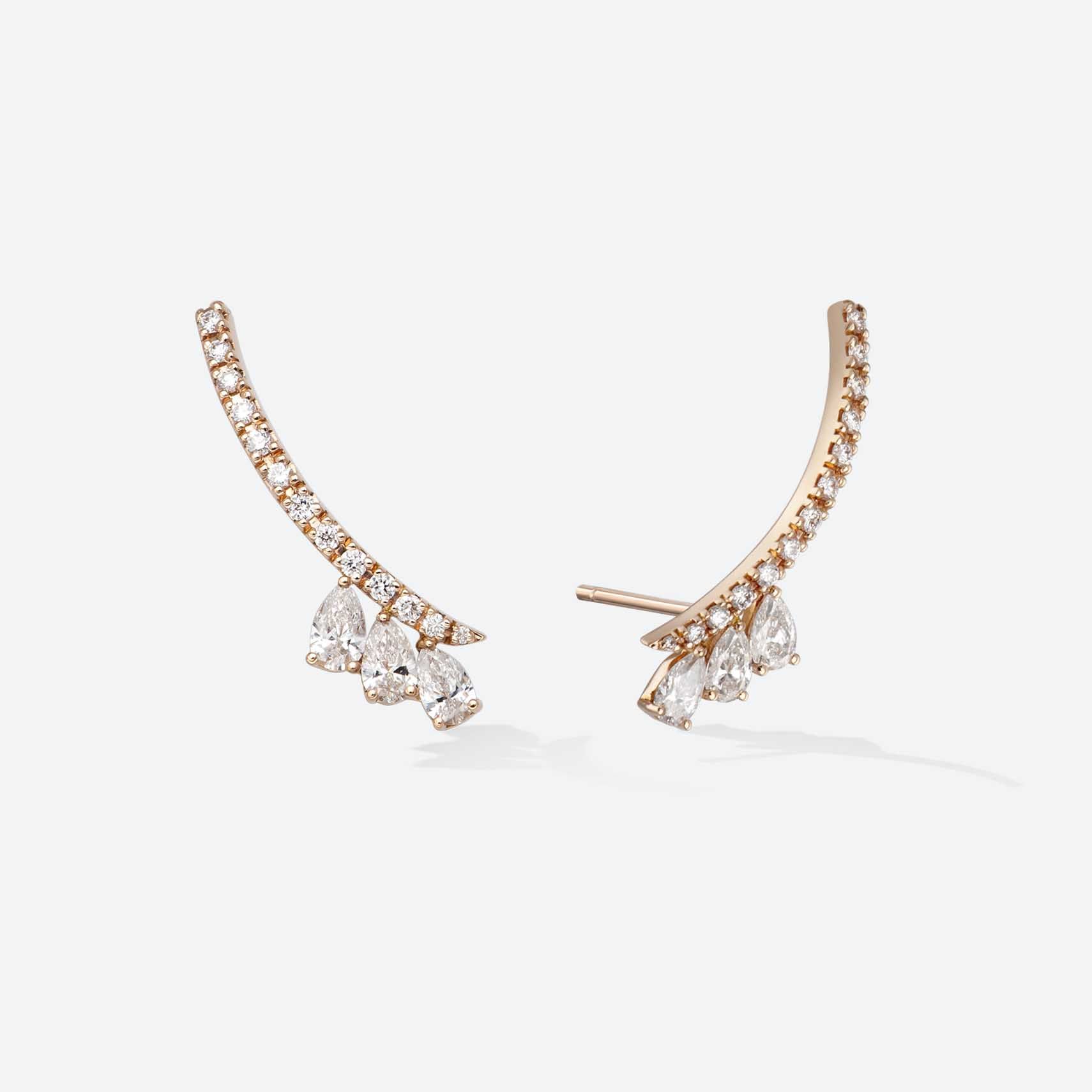 Gold&roses PENDIENTES CRAWLER TRÍO DE SAUDADE