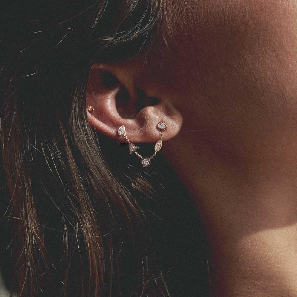 Gold&roses Pendientes Marquise&Co. Chained Studs