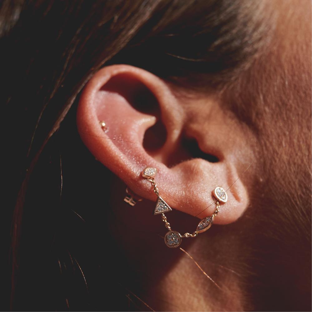 Gold&roses Pendientes Marquise&Co. Chained Studs