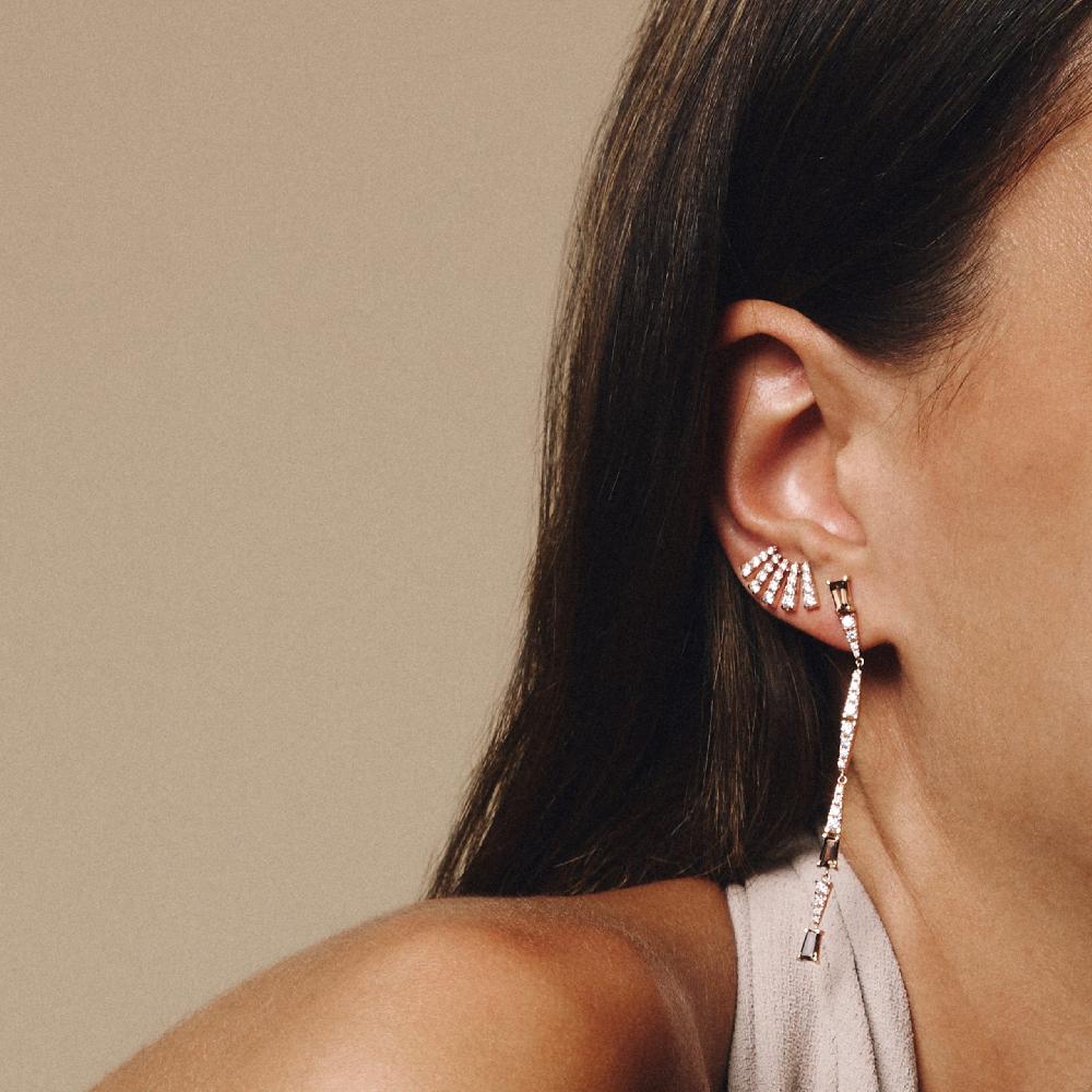 Gold&roses Pendientes Smoky Club Extra Largos