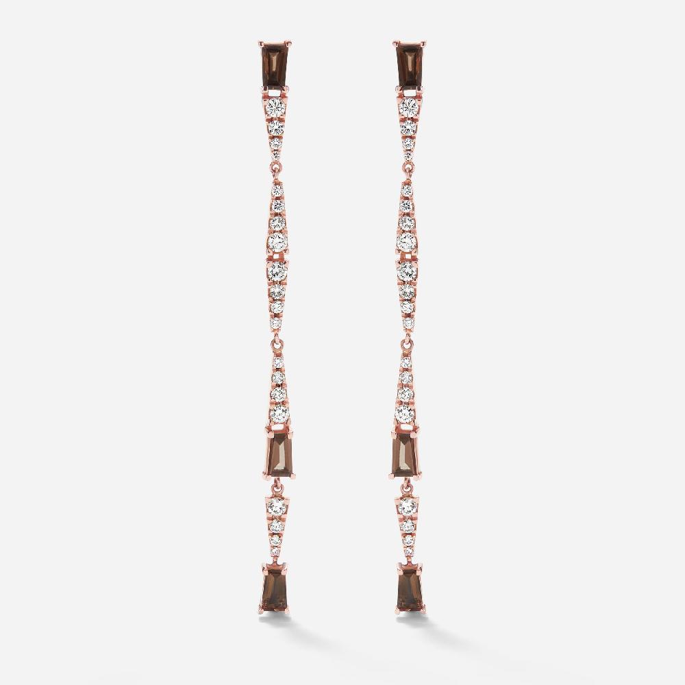 Gold&roses Pendientes Smoky Club Extra Largos