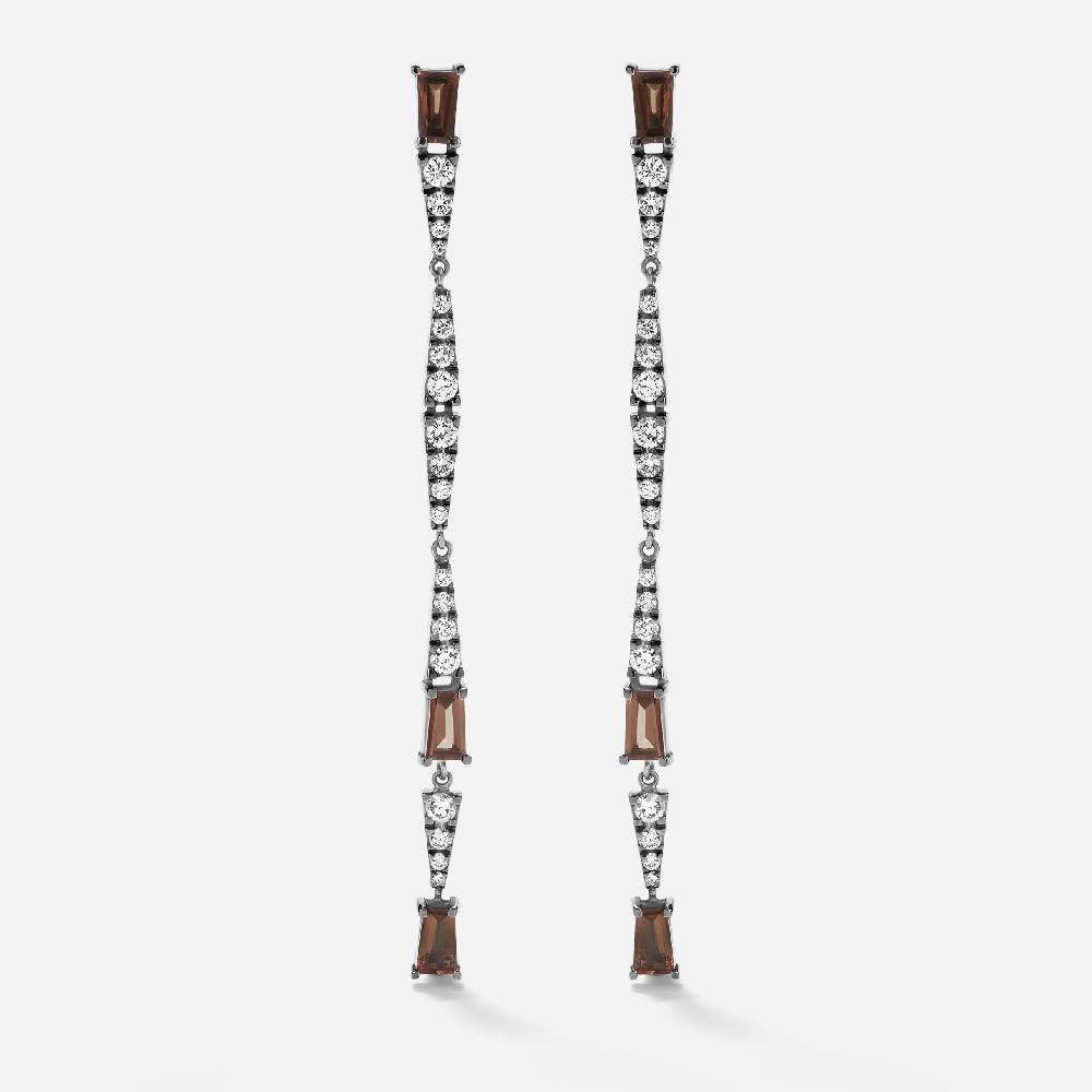 Gold&roses Pendientes Smoky Club Extra Largos