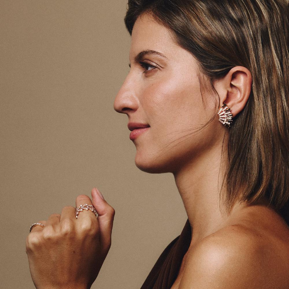 Gold&roses Pendientes Smoky Club L Cuarzo