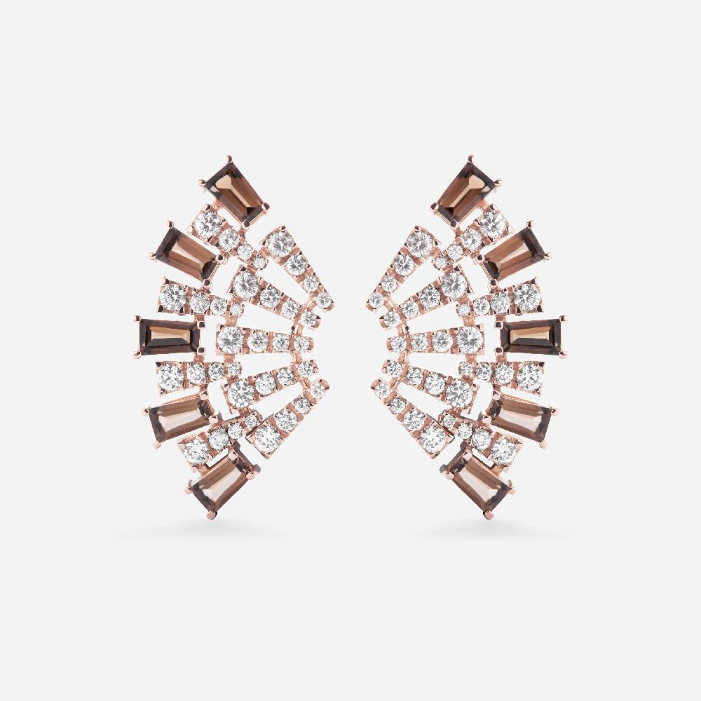 Gold&roses Pendientes Smoky Club L Cuarzo