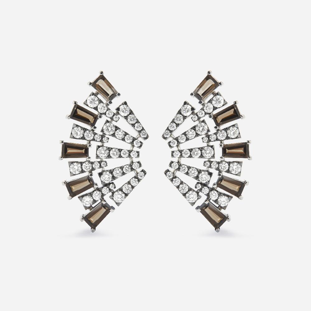 Gold&roses Pendientes Smoky Club L Cuarzo