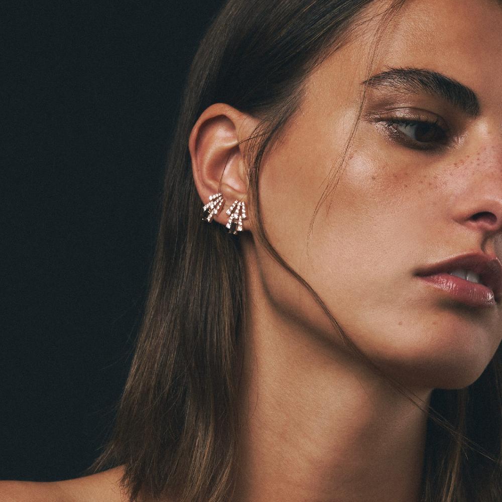 Gold&roses Pendientes Smoky Club M Cuarzo