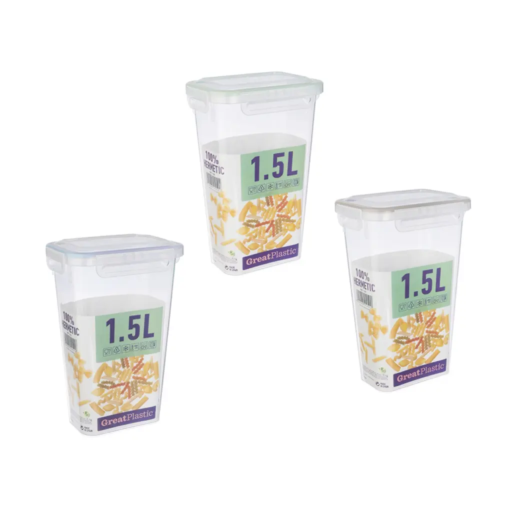 Great plastic Bote Rectangular Alba con Junta Bi-Materia Micro Natural 1.5L