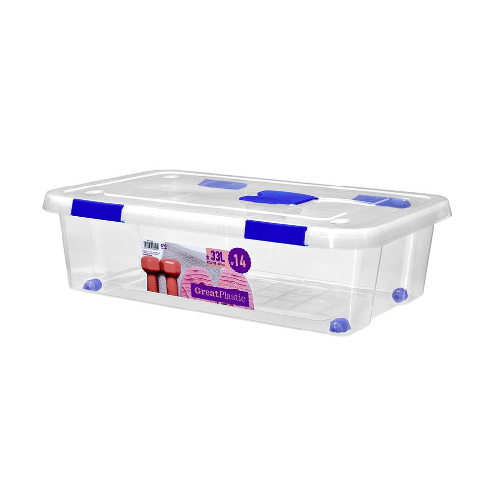 Great plastic Caja Ordenación con Ruedas Natural 33L. (Mod. 14)