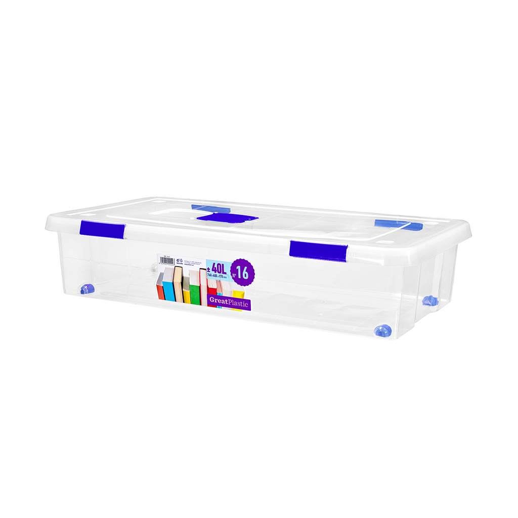 Great plastic Caja Ordenación con Ruedas Natural 40L. (Mod. 16)