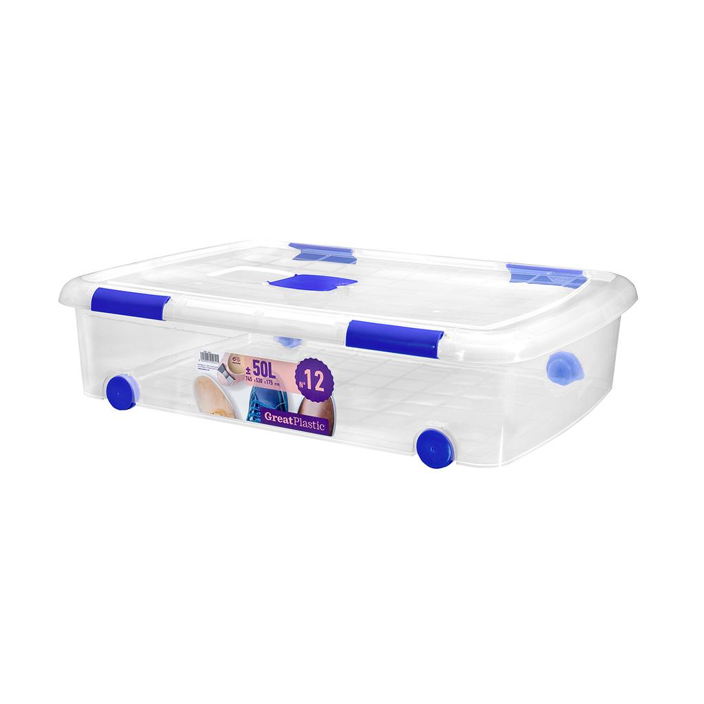 Great plastic Caja Ordenación con Ruedas Natural 50L. (Mod. 12)