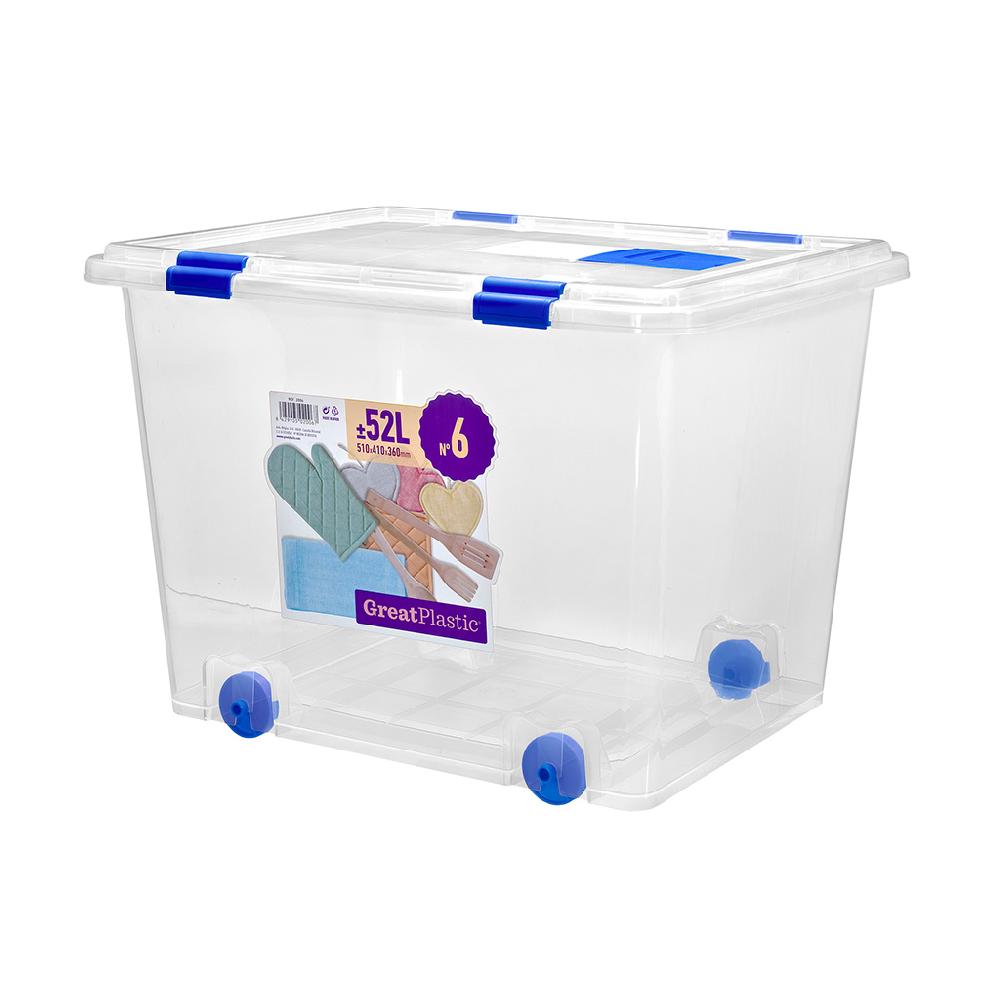 Great plastic Caja Ordenación con Ruedas Natural 52L. (Mod. 6)