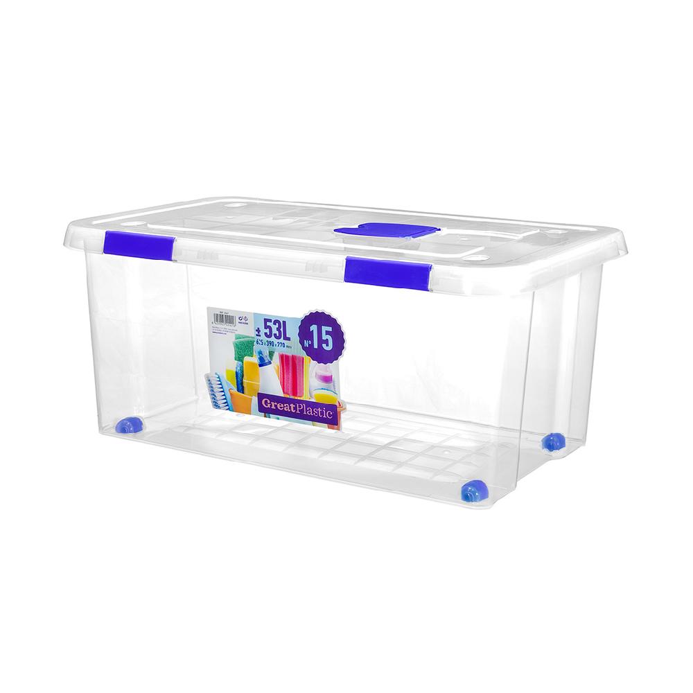 Great plastic Caja Ordenación con Ruedas Natural 53L. (Mod. 15)