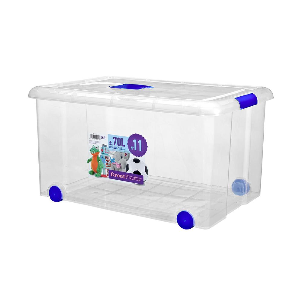 Great plastic Caja Ordenación con Ruedas Natural 70L. (Mod. 11)