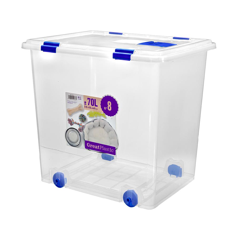 Great plastic Caja Ordenación con Ruedas Natural 70L. (Mod. 8)