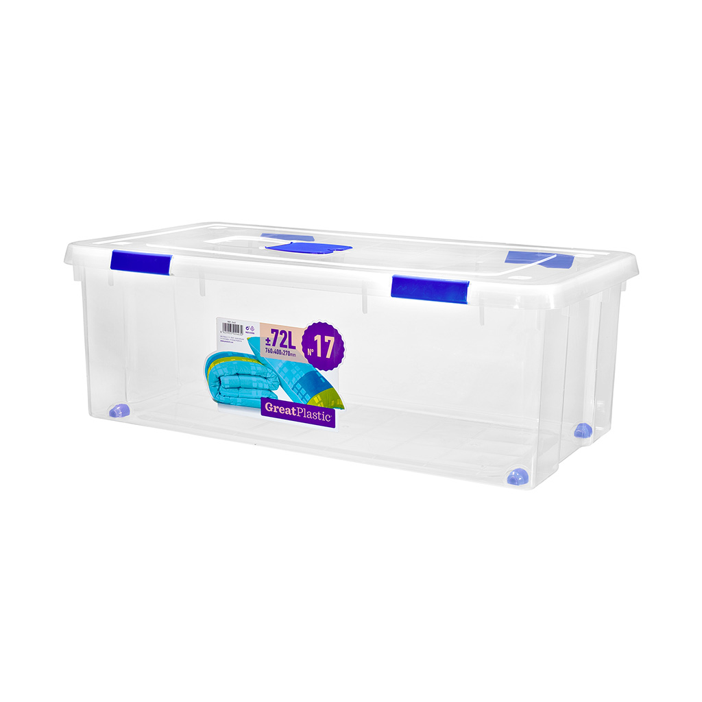 Great plastic Caja Ordenación con Ruedas Natural 72L. (Mod. 17)