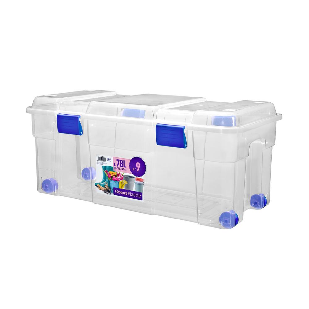 Great plastic Caja Ordenación con Ruedas Natural 78L. (Mod. 9)