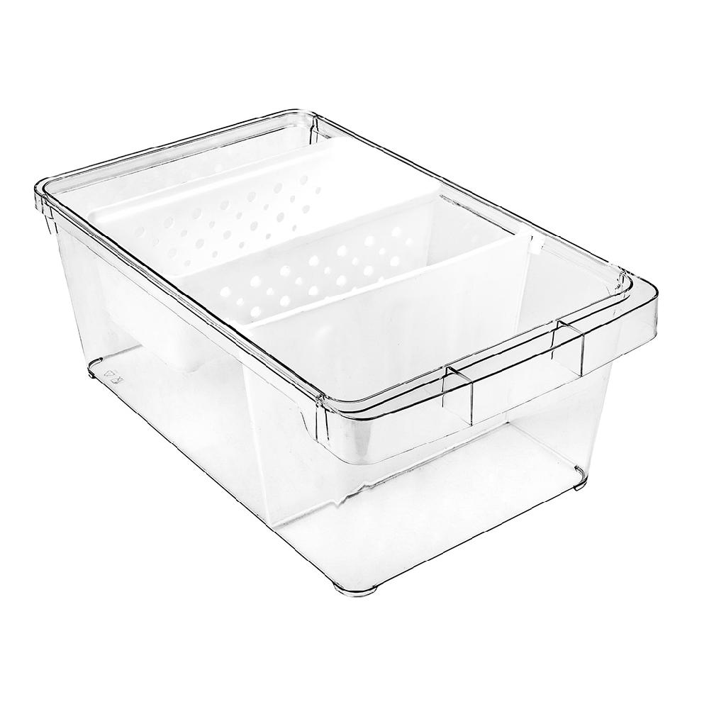Great Plastic Cajon Organizador Frigo Con Cesta + Separador