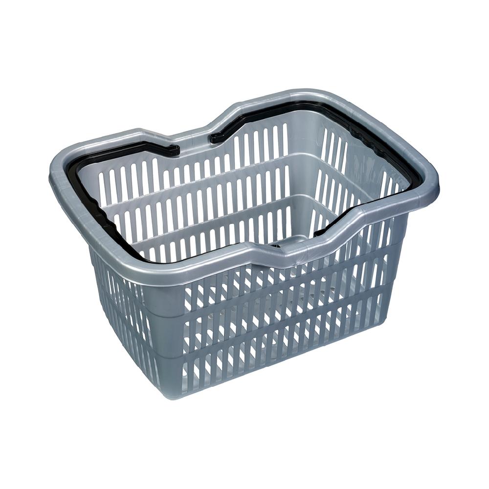 Great plastic Cesta Multiusos Rectangular con Asas 20L. Plata