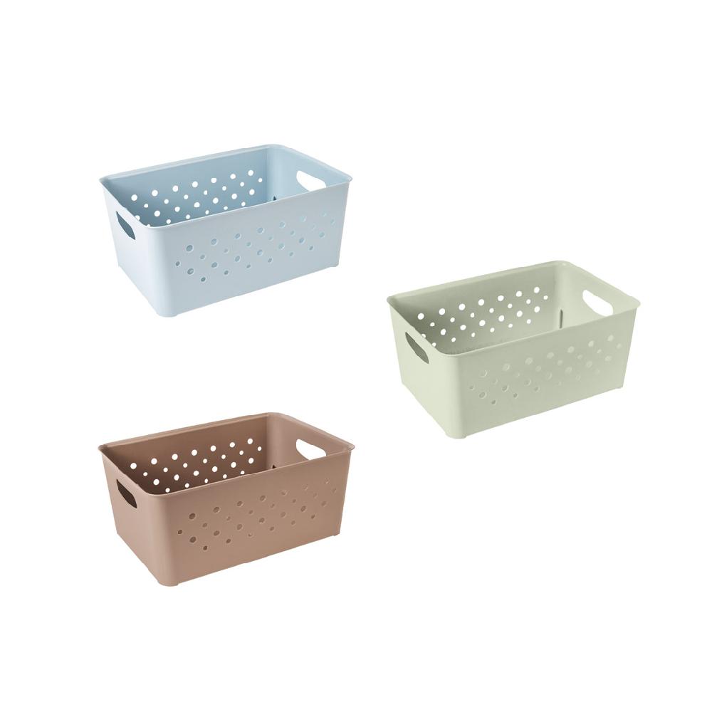 Great plastic Cesto Rectangular Circulos Color 5.2L