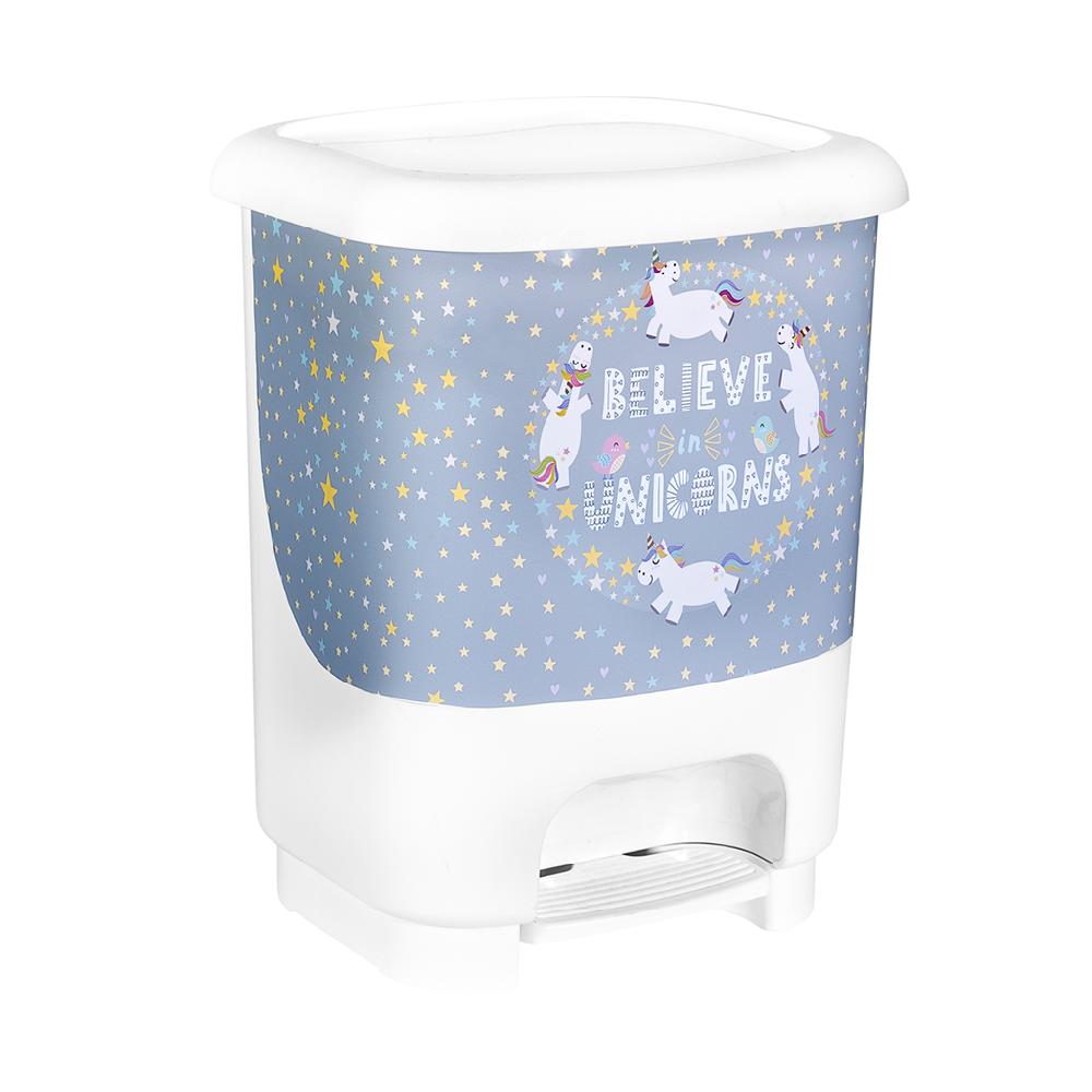 Great plastic Cubo de Pedal Class Blanco con Cubo Interior IML Unicornios 10L