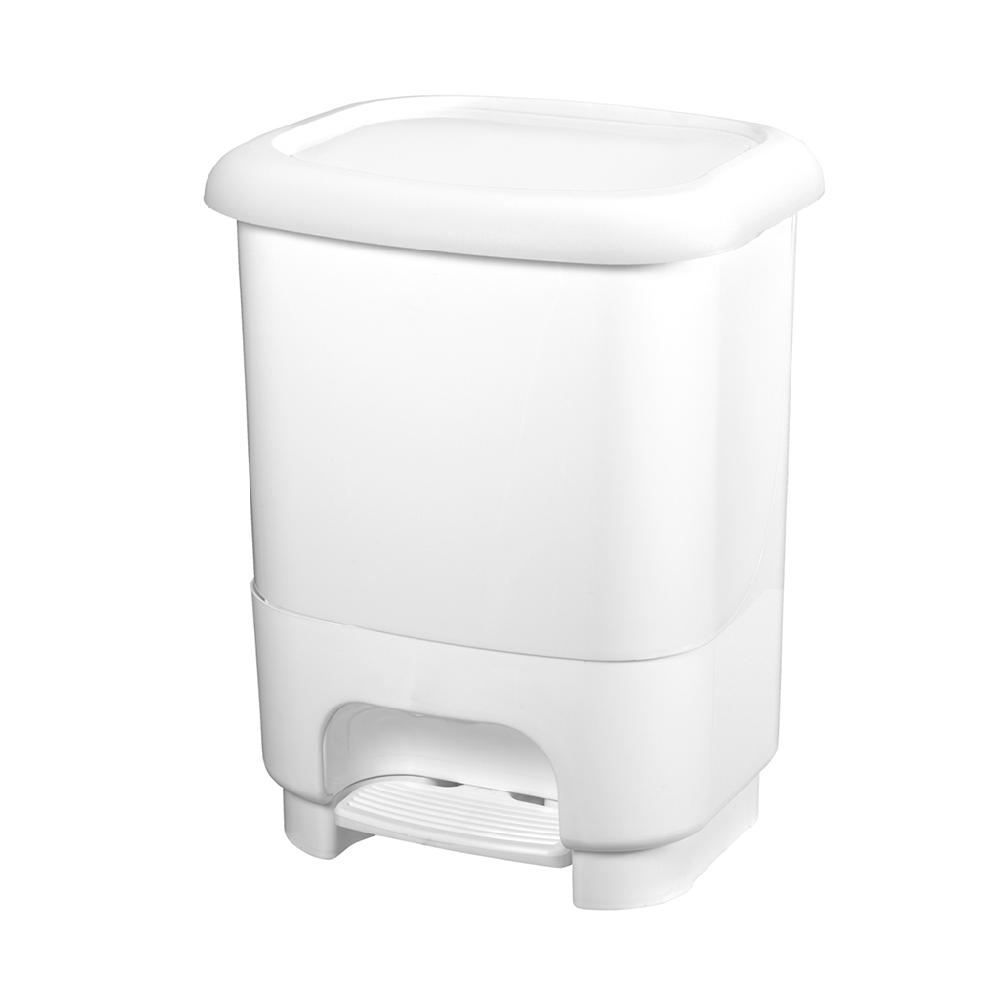 Great plastic Cubo de Pedal Class con Cubo Interior Blanco 10L