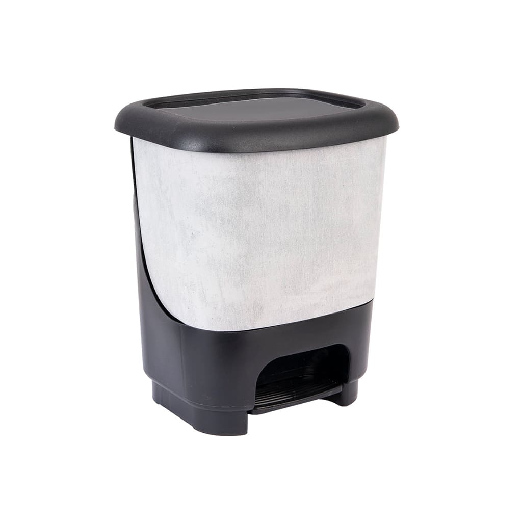 Great plastic Cubo de Pedal Class Negro con Cubo Interior IML Cemento 10L