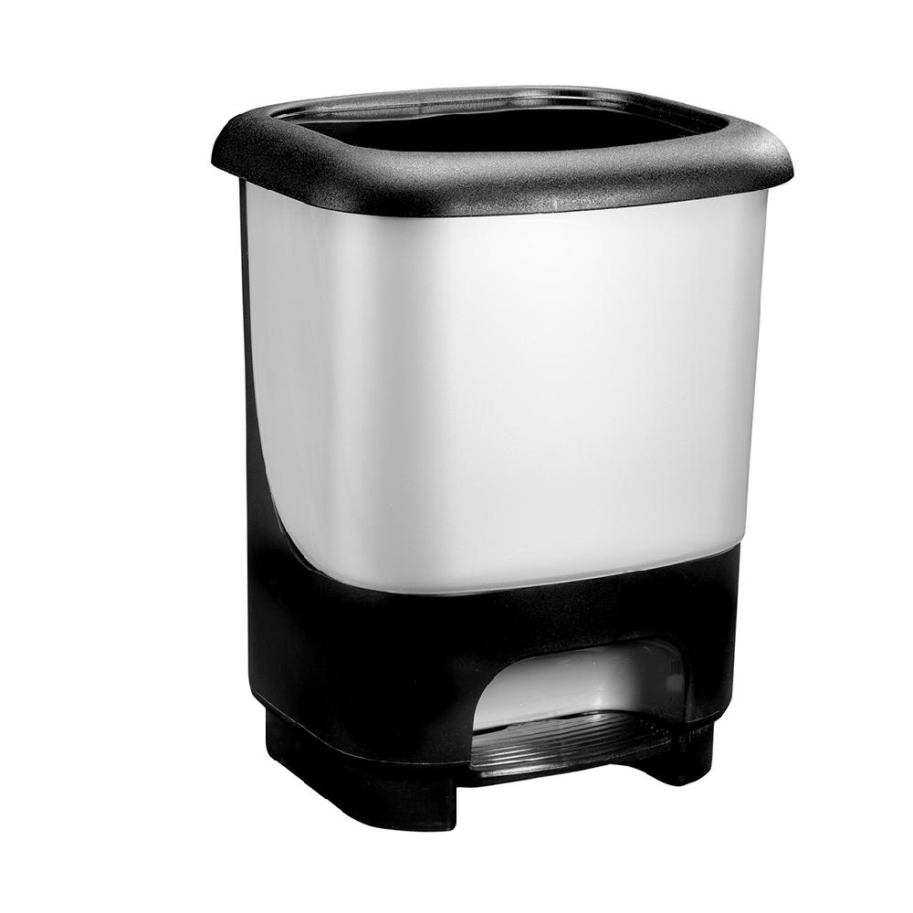 Great plastic Cubo de Pedal Class Negro con Cubo Interior Plata 10L