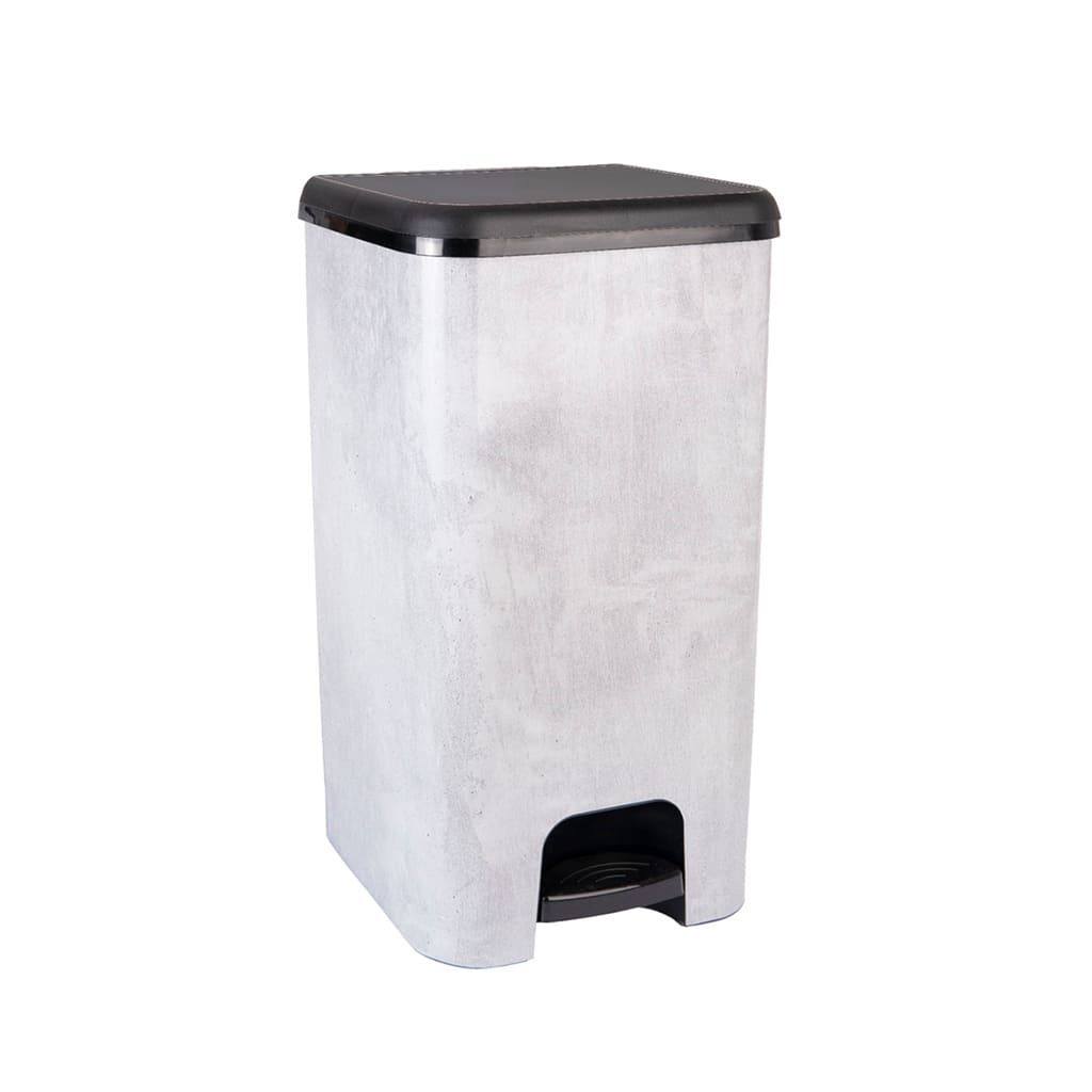 Great plastic Cubo de Pedal Class Negro IML Cemento 37L