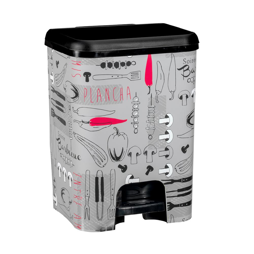 Great plastic Cubo de Pedal Class Negro IML Cocina 26L