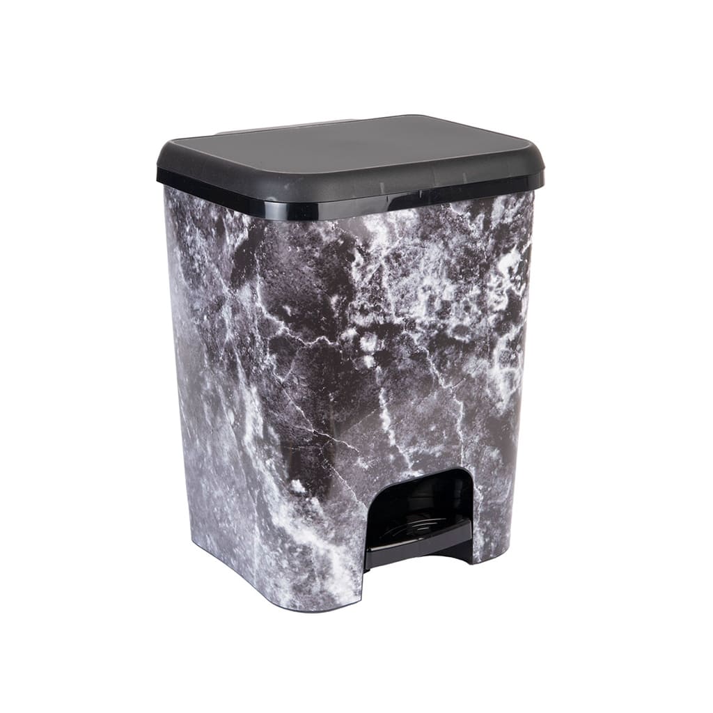 Great plastic Cubo de Pedal Class Negro IML Marmol 20L