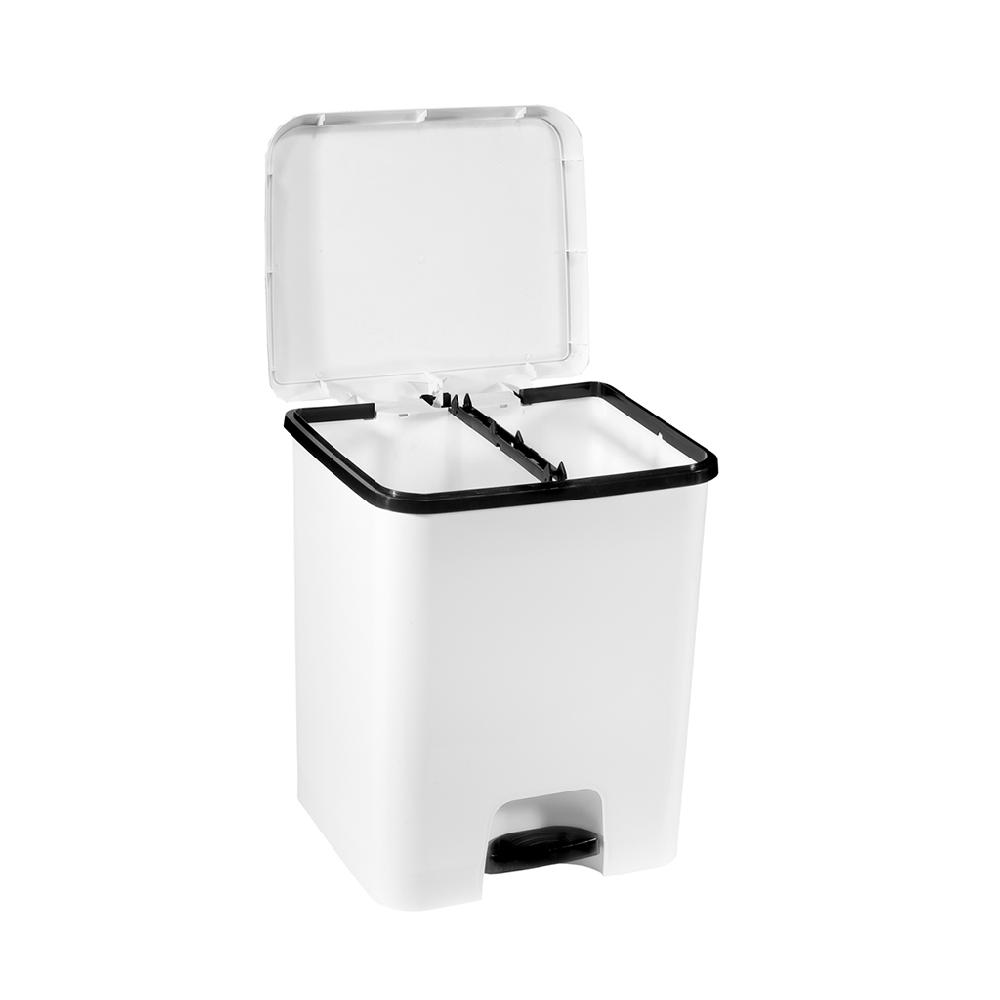 Great plastic Cubo de Pedal Dúo Ecológico Blanco 52L