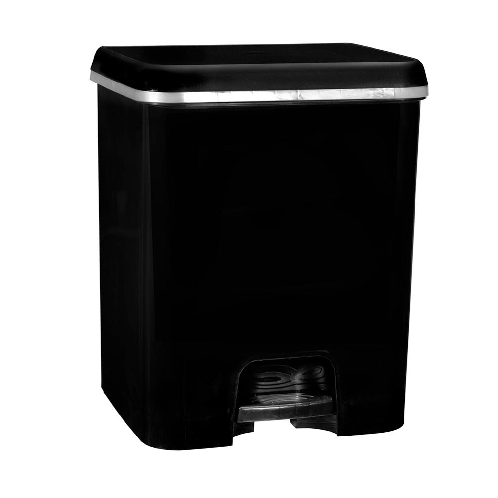 Great plastic Cubo de Pedal Dúo Ecológico Negro 52L