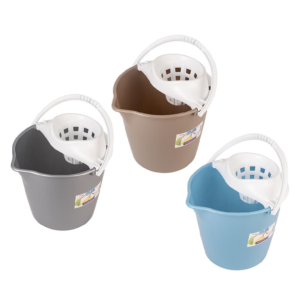 Great plastic Cubo Fregar Redondo con Escurridor 12L