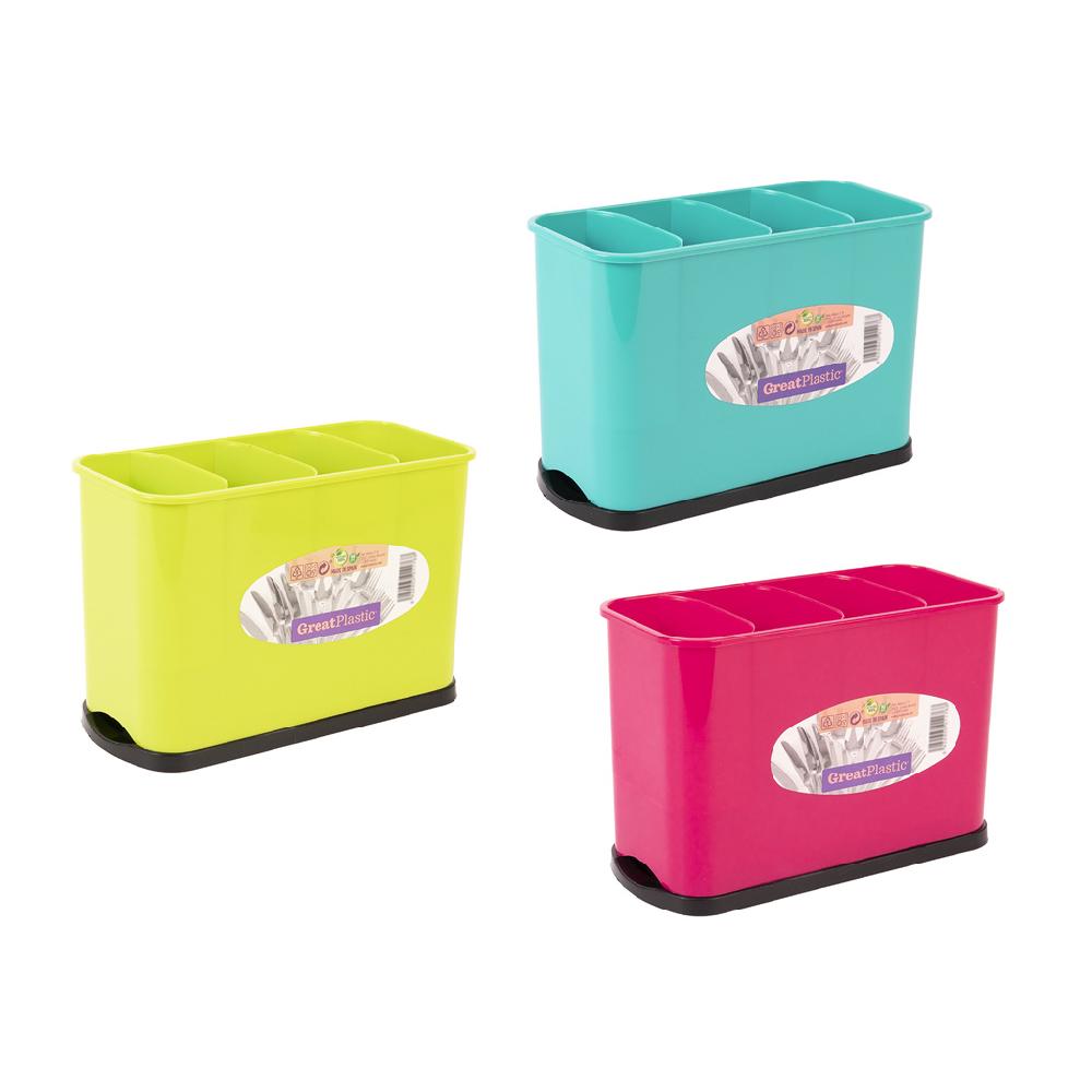 Great plastic Escurrecubiertos Rectangular con Bandeja Color