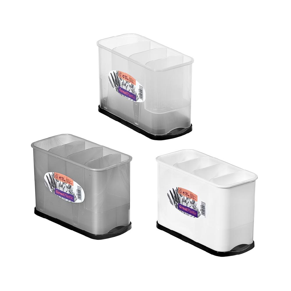 Great plastic Escurrecubiertos Rectangular con Bandeja Elegance