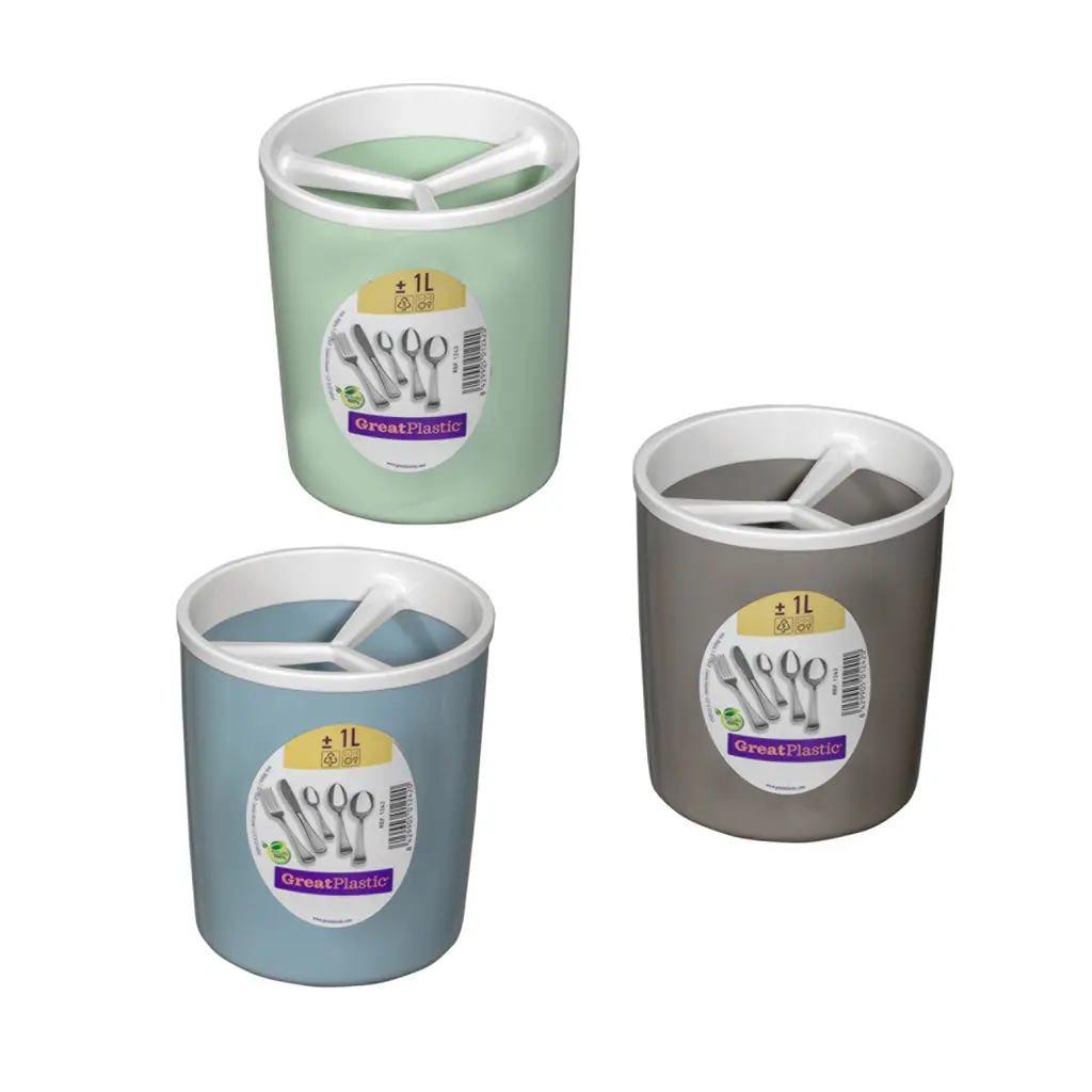 Great plastic Escurrecubiertos Redondo con Rejilla 1L