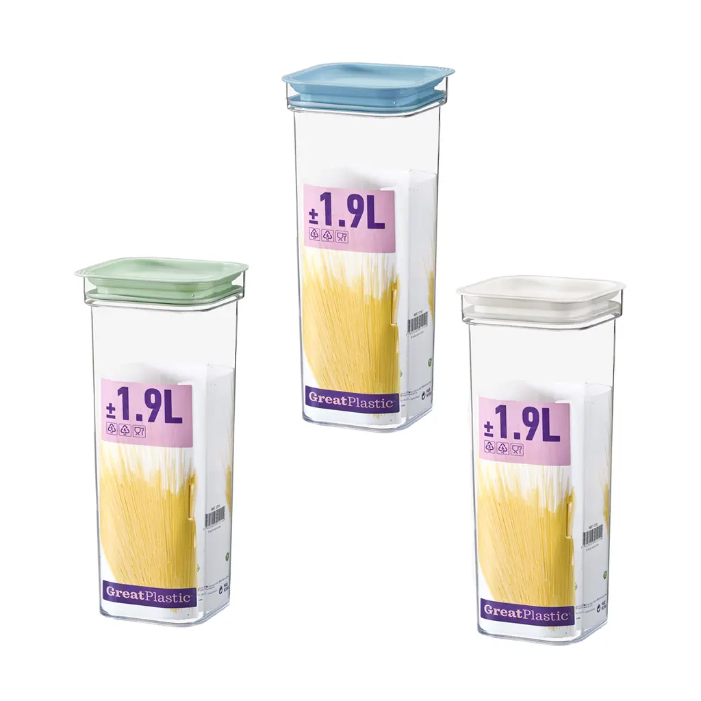 Great plastic Bote Cuadrado PS con Junta 1.9L