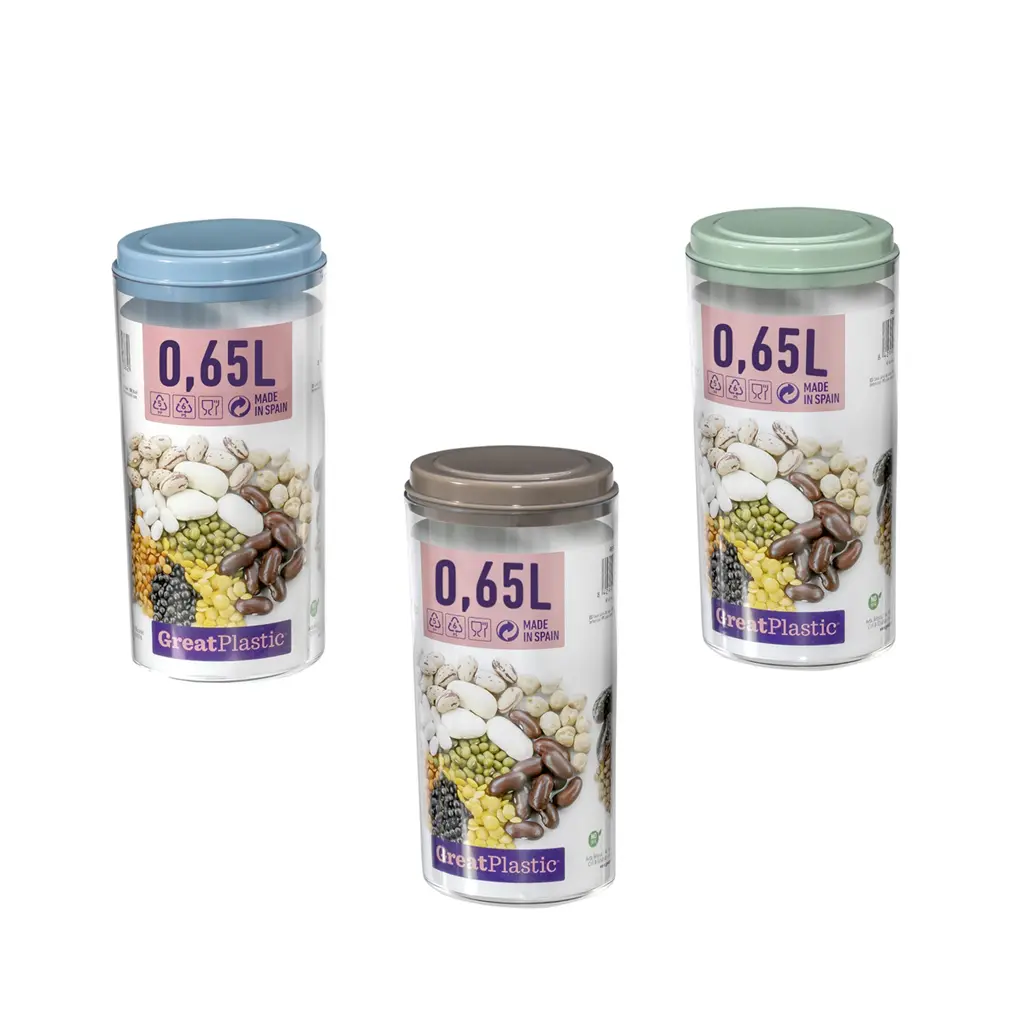 Great plastic Bote Redondo PS 0.65L