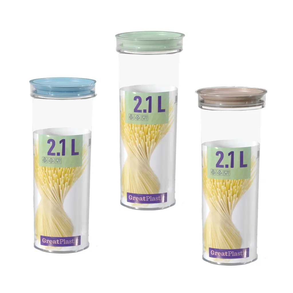 Great plastic Bote Redondo PS con Junta 2.1L