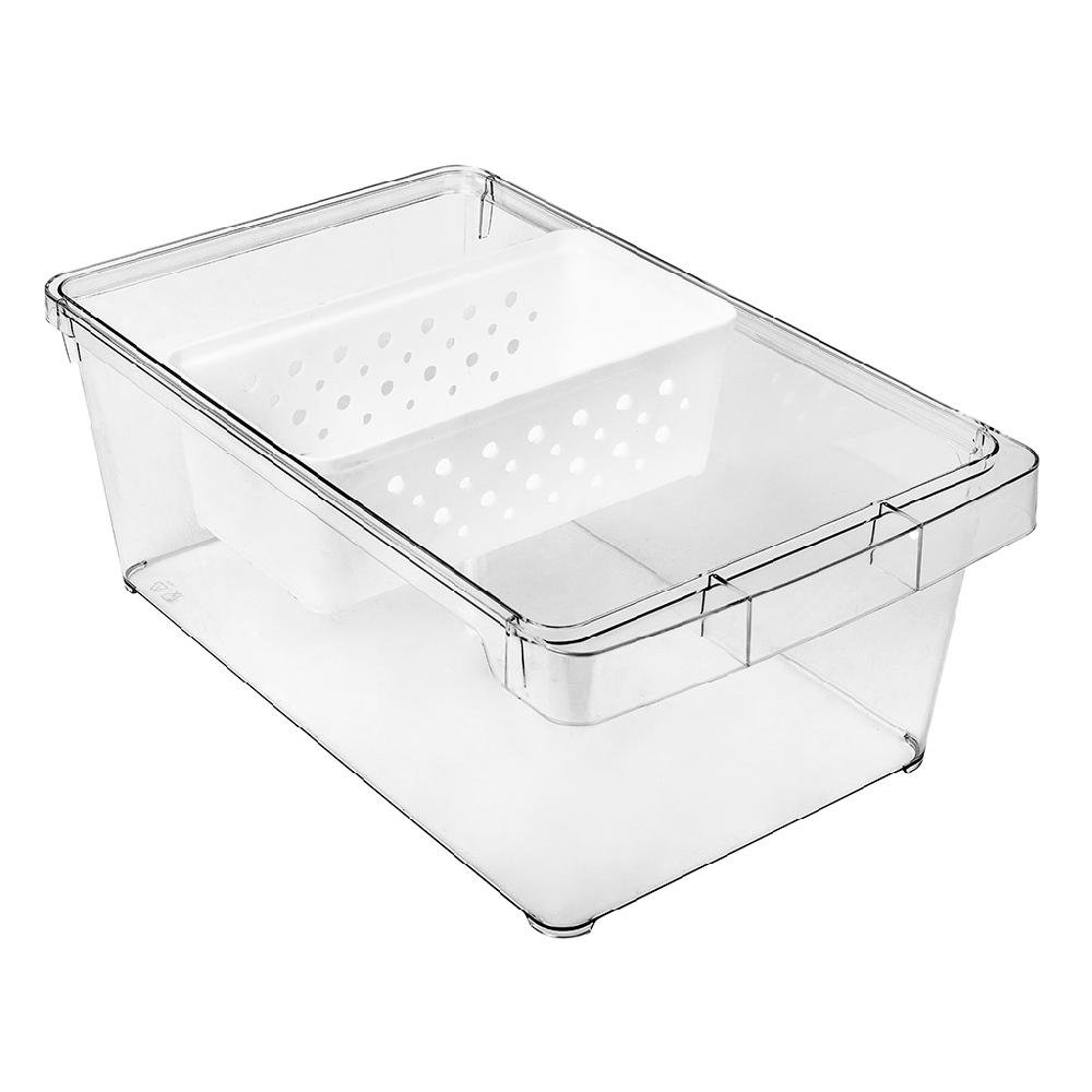 Great Plastic Cajon Organizador Frigo Con Cesta