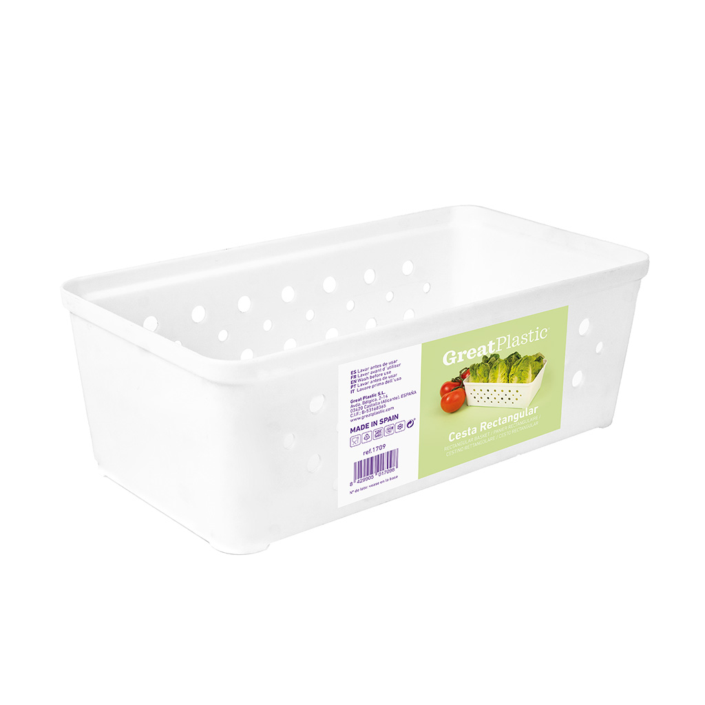 Great plastic Cesta Organizadora Blanca